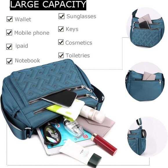 Crossbody Purse for Women Multi Pocket Cross Tote Small Travel Shoulder Bag Casu - Picture 6 of 8